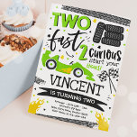 Zwei fast 2. Geburtstag Party Green Race Car Party Einladung<br><div class="desc">Zwei Fast 2. Geburtstag Party Green Race Car Party Einladung Alle Designs sind © PIXEL PERFECTION PARTY LTD</div>