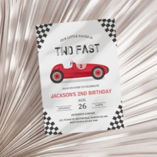 Zwei Fast 2 Party Race Car 2. Geburtstag Einladung