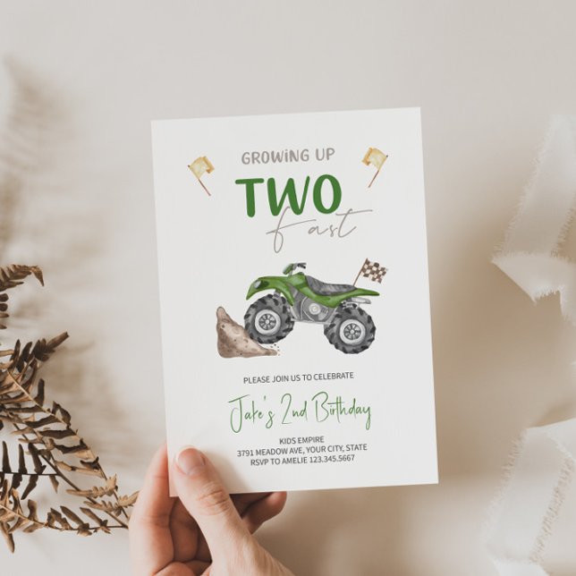 ZWEI Fast 4 Wheeler Quad Bike Einladung zum Geburt (Von Creator hochgeladen)