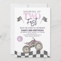 Zwei Fast Birthday Dirt Bike Thema Einladung. Invi