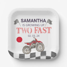 Zwei Fast Birthday Dirt Bike Thema Pappteller