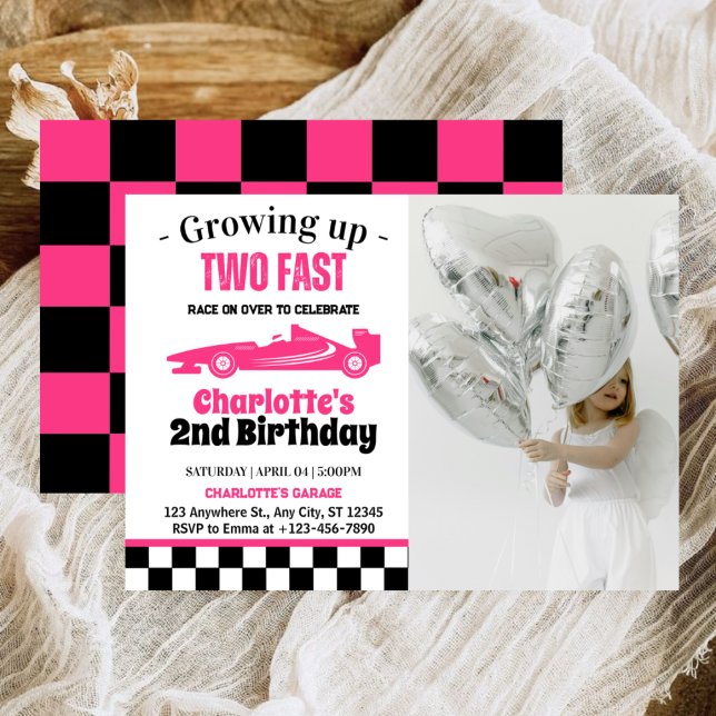 Zwei Fast Girl 2. Geburtstag Party Einladung (Von Creator hochgeladen)