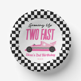 Zwei Fast Pink Race Car 2. Geburtstag Party Pappteller