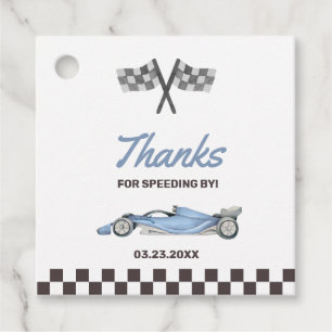 Zwei Fast Race Car 2. Geburtstagsparty Geschenkanhänger