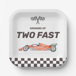 Zwei Fast Race Car 2. Geburtstagsparty Pappteller