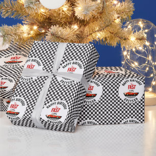 Zwei Fast Race Car Boy 2. Geburtstag Party Geschenkpapier