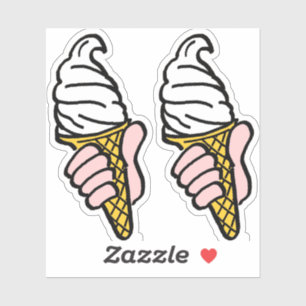 Zwei fett grafische Pop-Art-Ice-Cream-Verkäufer Aufkleber