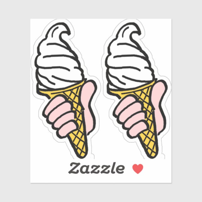 Zwei fett grafische Pop-Art-Ice-Cream-Verkäufer Aufkleber (Blatt)