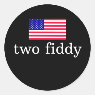 Zwei Fiddy Runder Aufkleber