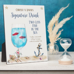 Zwei Fische weniger im Meer Signature-Drink-Schild Fotoplatte