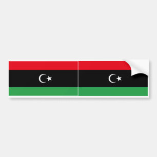 ZWEI Flagge des Königreichs Libyen (1951-1969) Autoaufkleber