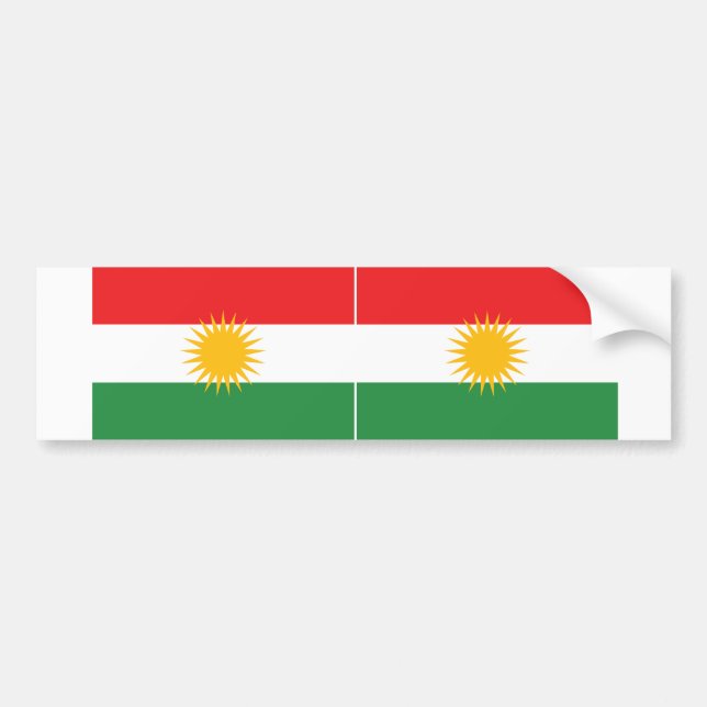 ZWEI Flagge Kurdistans Autoaufkleber (Vorne)