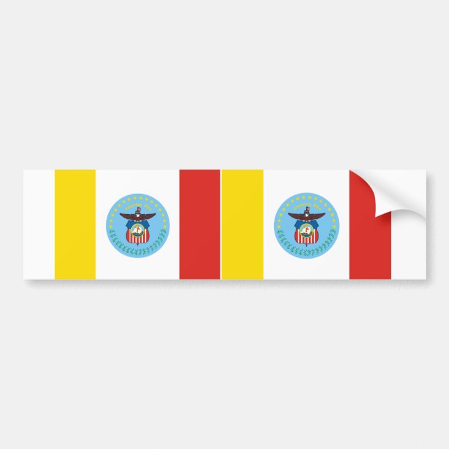 ZWEI Flagge von Columbus, Ohio Autoaufkleber (Vorne)