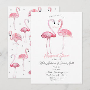 Zwei Flamingos Flamingo Verlobungsbrause Sommer Einladung
