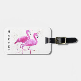 Zwei Flamingos-Individuelle Name Gepäckanhänger