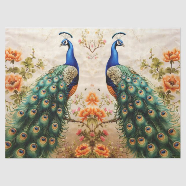 Zwei florale Friedenstruppen Seidenpapier (Vorderseite)