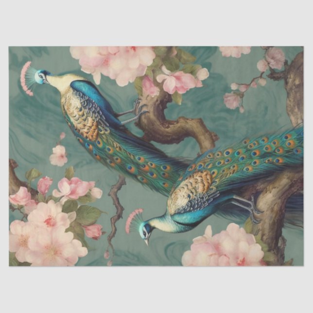 Zwei florale Friedenstruppen Seidenpapier (Vorderseite)