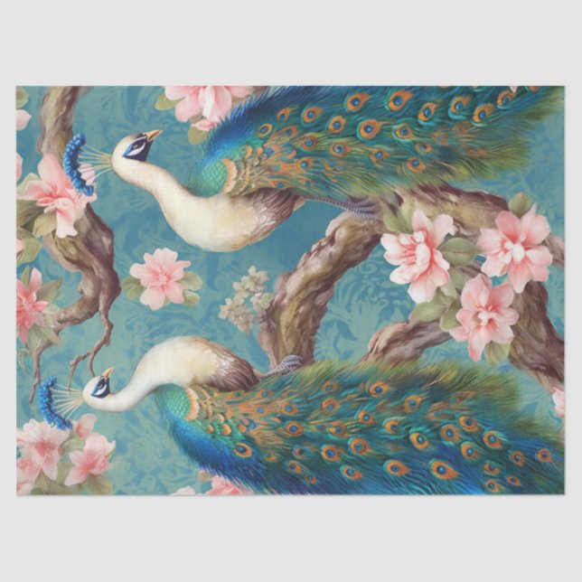 Zwei florale Friedenstruppen Seidenpapier (Vorderseite)