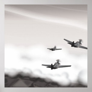 Zwei Flugzeuge des Zweiten Weltkrieges Poster