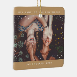 Zwei Foto Friends Minimalistisch Holiday Keepake Keramikornament