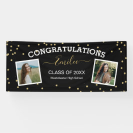 Zwei Foto Glitzer Black Herzlichen Glückwunsch Abs Banner