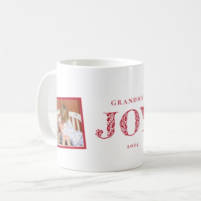 Zwei Foto Joy Holiday Geschenk Tasse (Vorderseite Links)