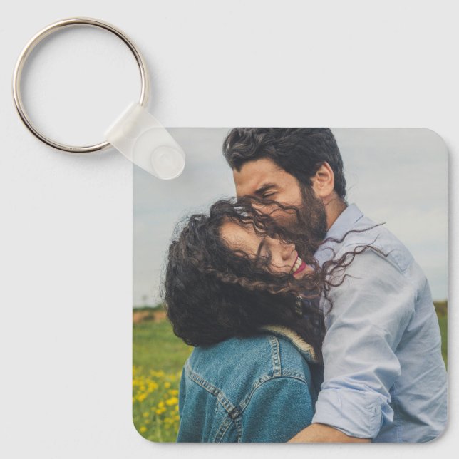 Zwei Foto Personalisiertes Paar Schlüsselanhänger (Vorderseite)