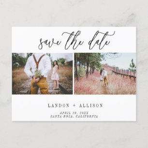Zwei Foto Save the Date-Karte Einladungspostkarte