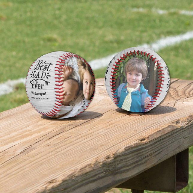 Zwei Fotos Bester Vater glücklicher Vater Tag Baseball (Von Creator hochgeladen)