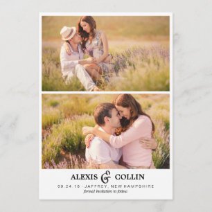 Zwei Fotos Einfache Save the Date-Karte Date
