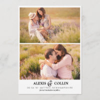 Zwei Fotos Einfache Save the Date-Karte