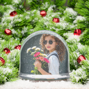 Zwei Fotos für die Familie - individueller Schneeg Schneekugeln