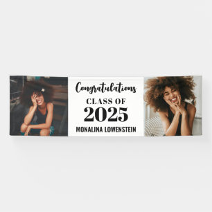 Zwei Fotos Graduate Class of 2025 Herzlichen Glück Banner