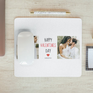 Zwei Fotos   Happy Valentines Day   Couple Gift Mousepad