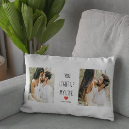Zwei Fotos | Happy Valentines Day | Romantisches Z Lendenkissen