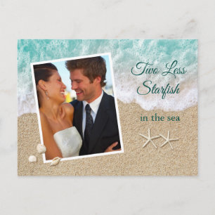 Zwei Fotos mit weniger Starfish Save the Date im M Postkarte