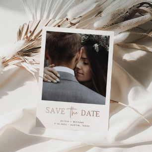 Zwei Fotos   Roségold Save The Date Folienkarte Folieneinladung