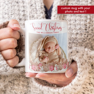 Zwei Fotos, süße Weihnachten, Weihnachtskekse Kaffeetasse