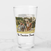 Zwei Fotos und Personalisiertes 16oz Pint Glas