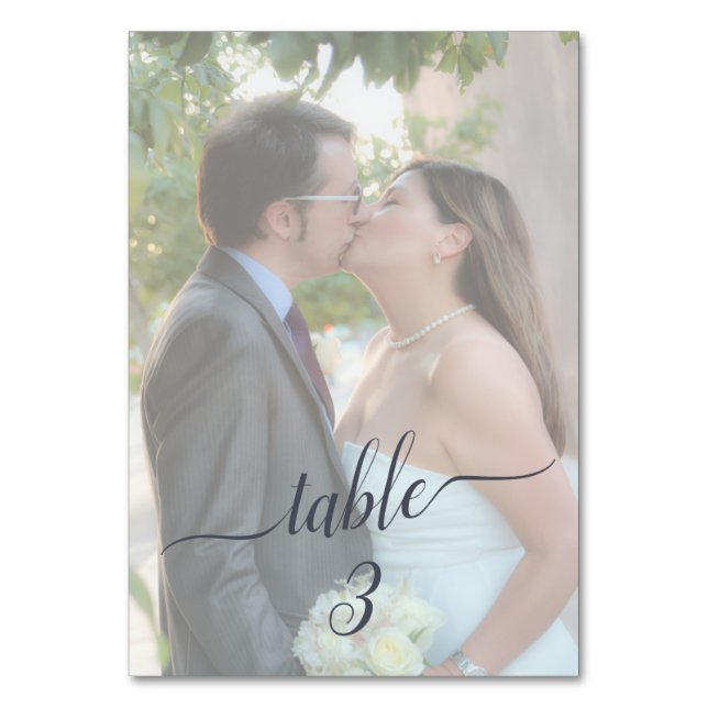 Zwei Fotos verblasste undurchsichtige Hochzeit ✨ w Tischnummer (Rückseite)
