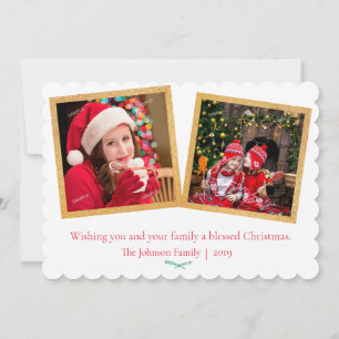 Zwei Fotos Weihnachtsfeierliche Grußkarte