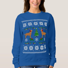 Zwei Fox Red Labradors Weihnachtsmuster Sweatshirt