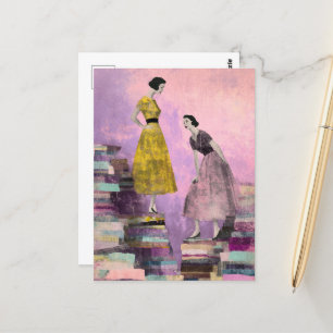 Zwei Frauen - gemischte Mediencollagen Postkarte