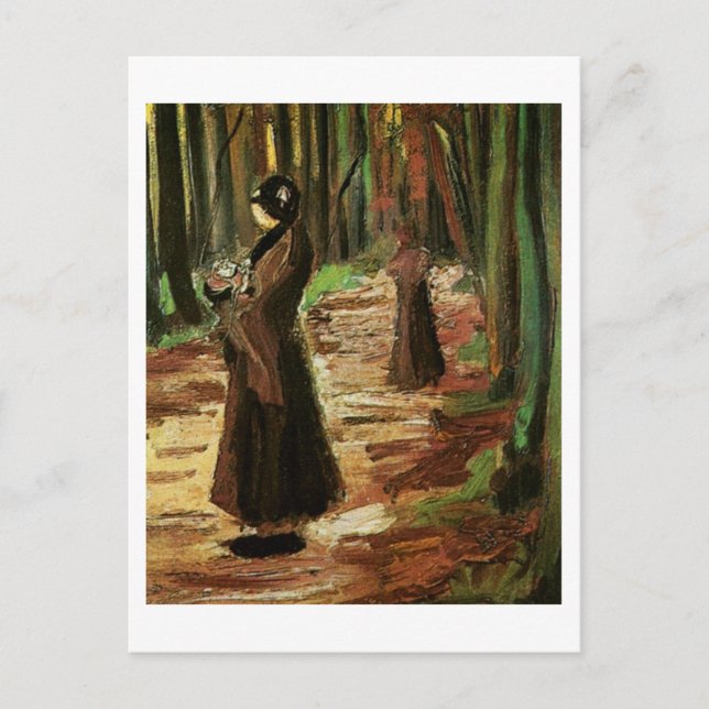 Zwei Frauen im Wald, Van Gogh Fine Art Postkarte (Vorderseite)