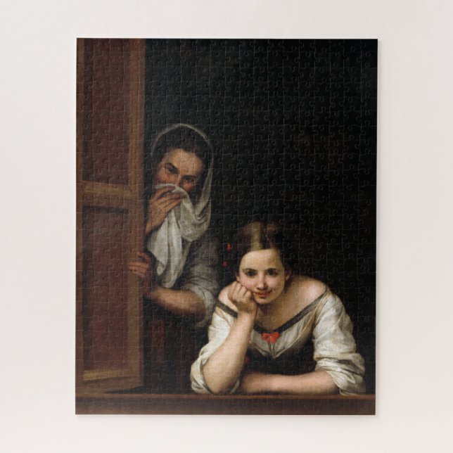 Zwei Frauen in einem Fenster von Bartolome Esteban (Vertikal)