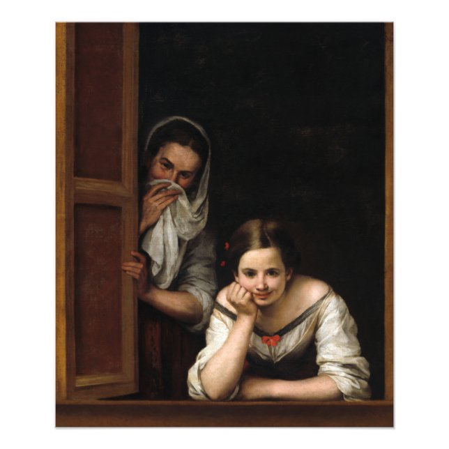 Zwei Frauen in einem Fenster von Bartolome Esteban Fotodruck (Vorne)