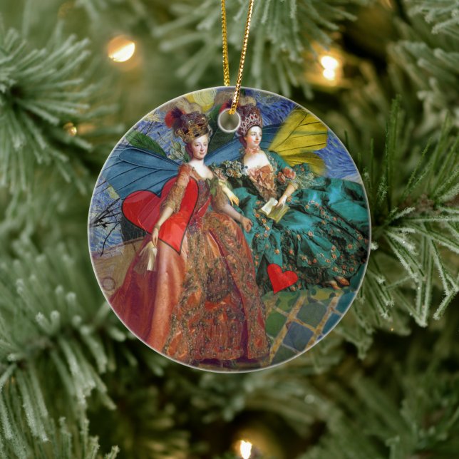 Zwei Frauen Klassik Keramikornament (Baum)