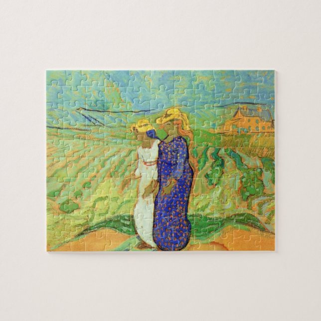 Zwei Frauen überqueren die Felder von Vincent van  (Horizontal)
