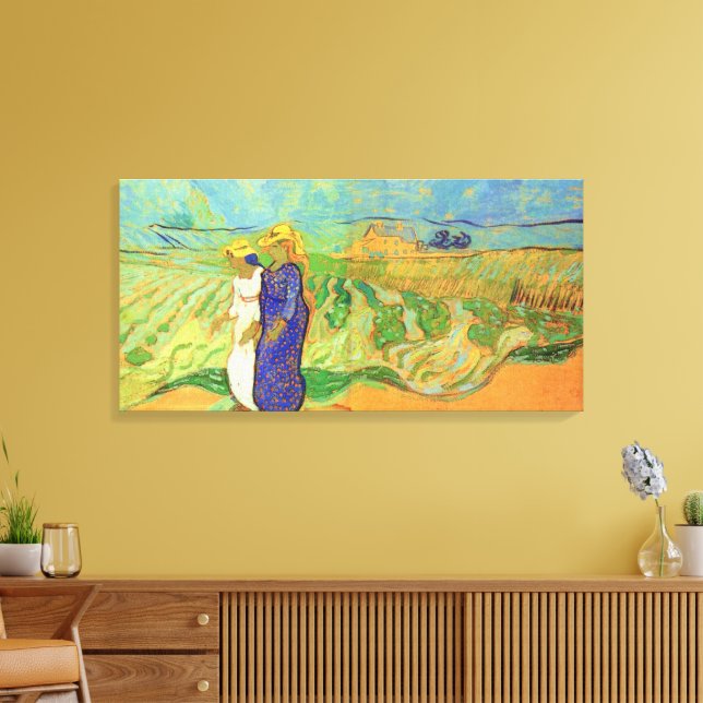 Zwei Frauen überqueren die Felder von Vincent van  Leinwanddruck (Insitu (Wohnzimmer))