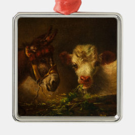 Zwei Freunde (Donkey und Lamm) (Landtiere) Ornament Aus Metall